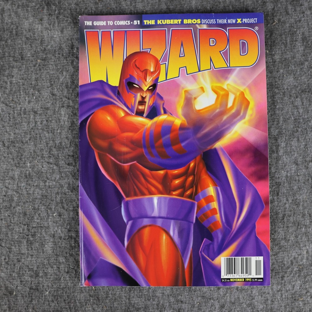 Vintage Wizard Magazine Magneto Marvel Cover Comic Price Guide Nov 1995 51 USA